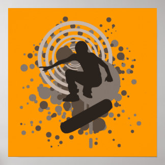 Poster hi-fi skateboard : bulles :