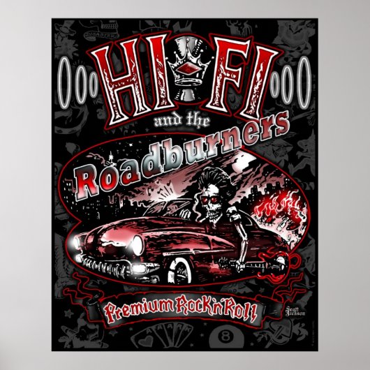 POSTER "HI FI & THE ROADBURNERS" (Devant)