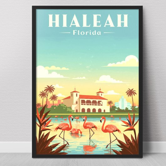 Poster Hialeah Floride vintage
