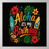 Poster Hibiscus Aloha Anniversaire Hawaï (Devant)