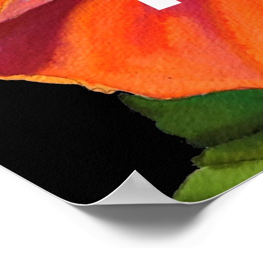 Poster Hibiscus de fleurs tropicale Citation d'été (Coin)