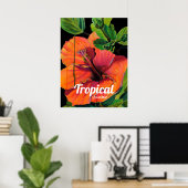 Poster Hibiscus de fleurs tropicale Citation d'été (Bureau à domicile)
