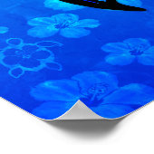 Poster Hibiscus des tortues tribales (Coin)