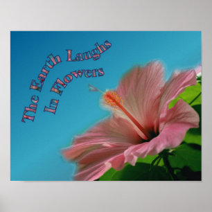 Poster Hibiscus Earth Laughn Citation Inspirationnelle