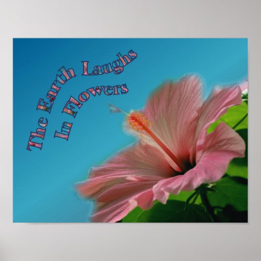 Poster Hibiscus Earth Laughn Citation Inspirationnelle (Devant)