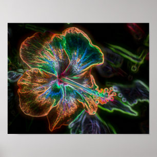 Poster Hibiscus électrique Art #2