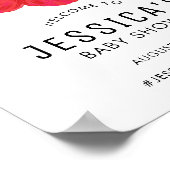 Poster Hibiscus et Baby shower de Flamant rose (Coin)