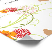 Poster Hibiscus et hirondelles jaunes Programme de mariag (Coin)