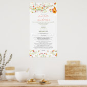 Poster Hibiscus et hirondelles jaunes Programme de mariag (Cuisine)