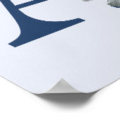 Poster Hibiscus Fleur Monogramme Initiale A (Coin)