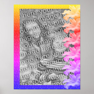 Poster Hibiscus Fleurs Arc-en-ciel Créez votre propre pho