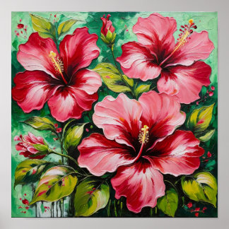Poster Hibiscus Gras Fleuris – Floral Tropical