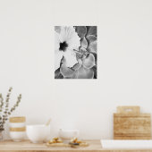 Poster Hibiscus noir et blanc (Cuisine)