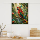 Poster Hibiscus Perroquet Tropic Glow (Cuisine)