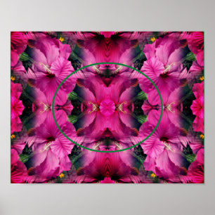 Poster Hibiscus rose Cadre Fleur Créer Votre Propre Photo