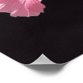 Poster Hibiscus rose en noir (Coin)