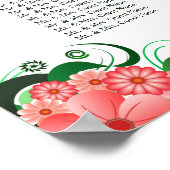 Poster Hibiscus rose Mariage 10 tables Cartes de sièges (Coin)