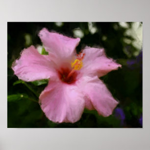 Poster Hibiscus rose peinture photo