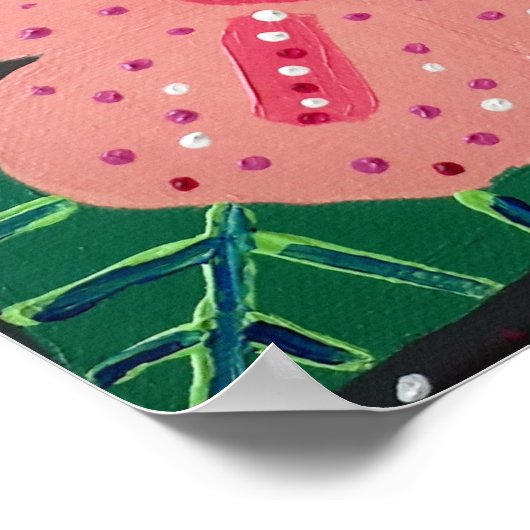 Poster Hibiscus rose tropical (Coin)