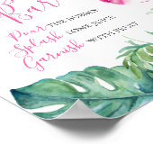 Poster Hibiscus rose Tropical Fleur Mimosa Bar Watercolo (Coin)