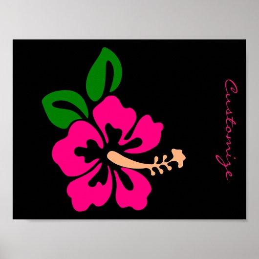 Poster Hibiscus rose tropical Thunder_Cove (Devant)