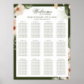 Poster Hibiscus tropical boho pastel Mariage Siège (Devant)