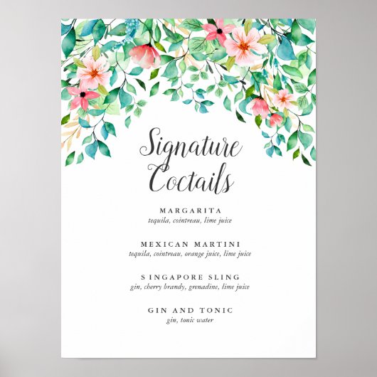 Poster Hibiscus tropical | Signature Menu Cocktail Signe (Devant)