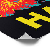 Poster Hibiscus typique des caraïbes d'Haïti (Coin)