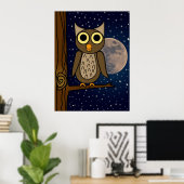 Poster hibou (Bureau à domicile)
