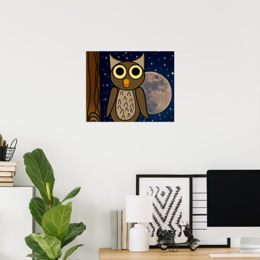 Poster hibou (Bureau à domicile)