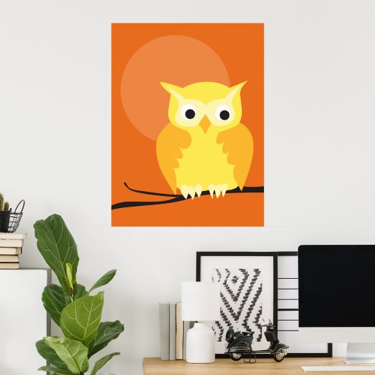 Poster hibou 11 (Bureau à domicile)