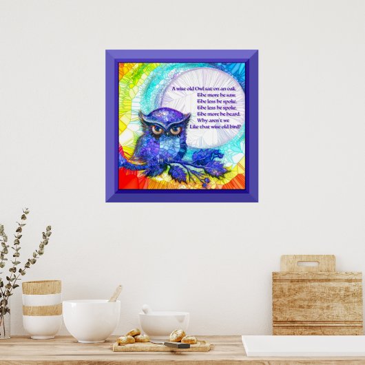 Poster Hibou Ancien Sage Bordé (Cuisine)