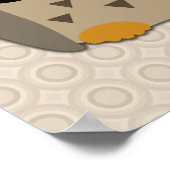 Poster Hibou avec Moustache et Casquette (Coin)