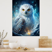 Poster Hibou Blanc de la Magie de l'Hiver – Forêt Bleue M (Cuisine)