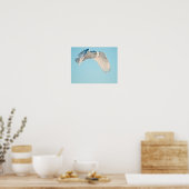 Poster Hibou blanc en vol (Cuisine)