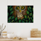 Poster Hibou dans un arbre feuillu (Cuisine)