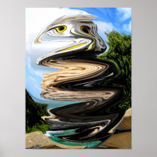 Poster Hibou dans une bulle temporelle