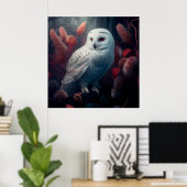 Poster hibou enneigé (Bureau à domicile)