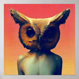 Poster Hibou Humanoïde