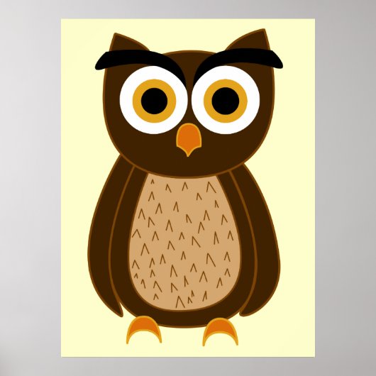 Poster Hibou Mignon (Devant)