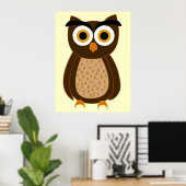 Poster Hibou Mignon (Bureau à domicile)