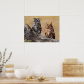 Poster Hibou petit-duc perché dans un arbre (Cuisine)