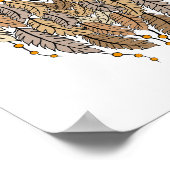 Poster hibou rêveur, attrapeur de rêve tribal (Coin)