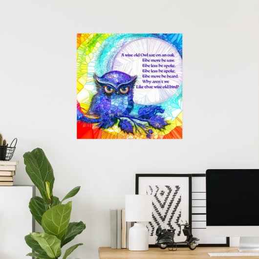 Poster Hibou Sage (Bureau à domicile)