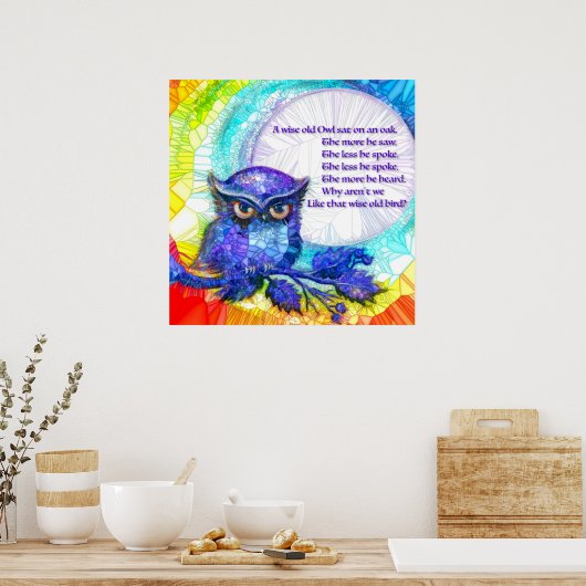 Poster Hibou Sage (Cuisine)