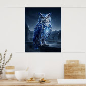 Poster Hibou Saphir Nuit Céleste (Cuisine)