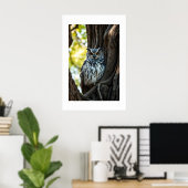 Poster Hibou se reposant dans l'arbre (Bureau à domicile)