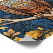 Poster Hibou sur une branche bleu automne arrière - plan  (Coin)