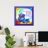 Poster Hibou Vieux Sage Bordé (Bureau à domicile)