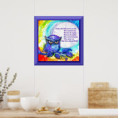 Poster Hibou Vieux Sage Bordé (Cuisine)